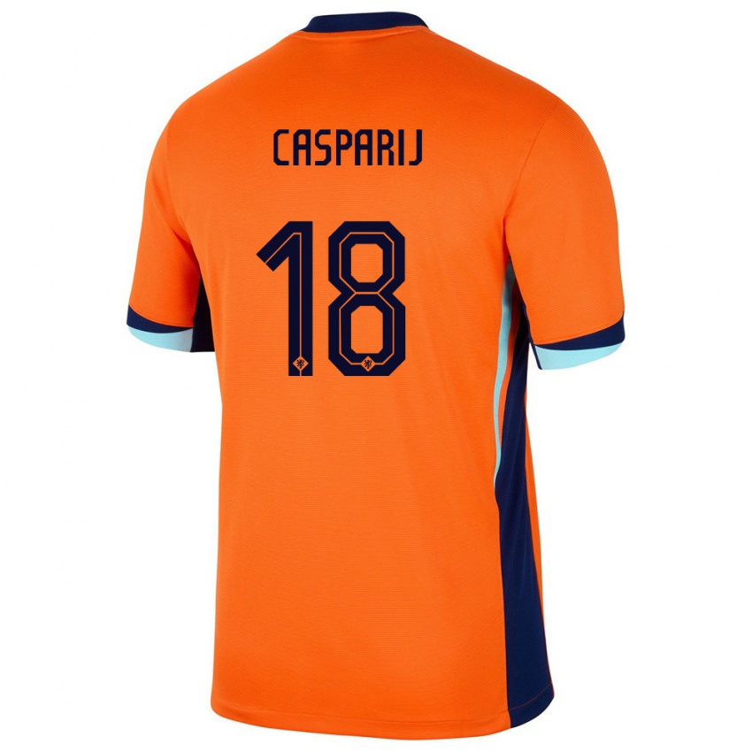 Niño Camiseta Países Bajos Kerstin Casparij #18 Naranja 1ª Equipación 24-26 La Camisa Chile
