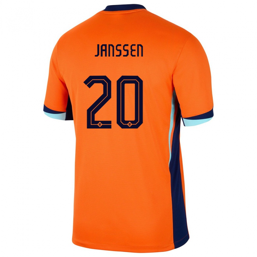 Niño Camiseta Países Bajos Dominique Janssen #20 Naranja 1ª Equipación 24-26 La Camisa Chile