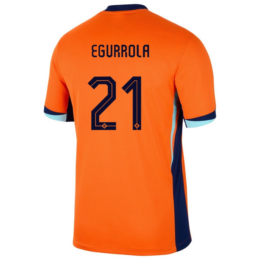 Niño Camiseta Países Bajos Damaris Egurrola #21 Naranja 1ª Equipación 24-26 La Camisa Chile