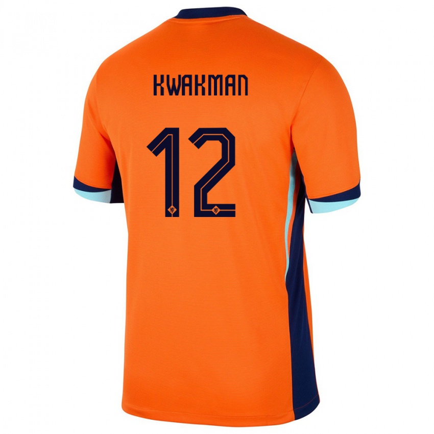 Niño Camiseta Países Bajos Dave Kwakman #12 Naranja 1ª Equipación 24-26 La Camisa Chile