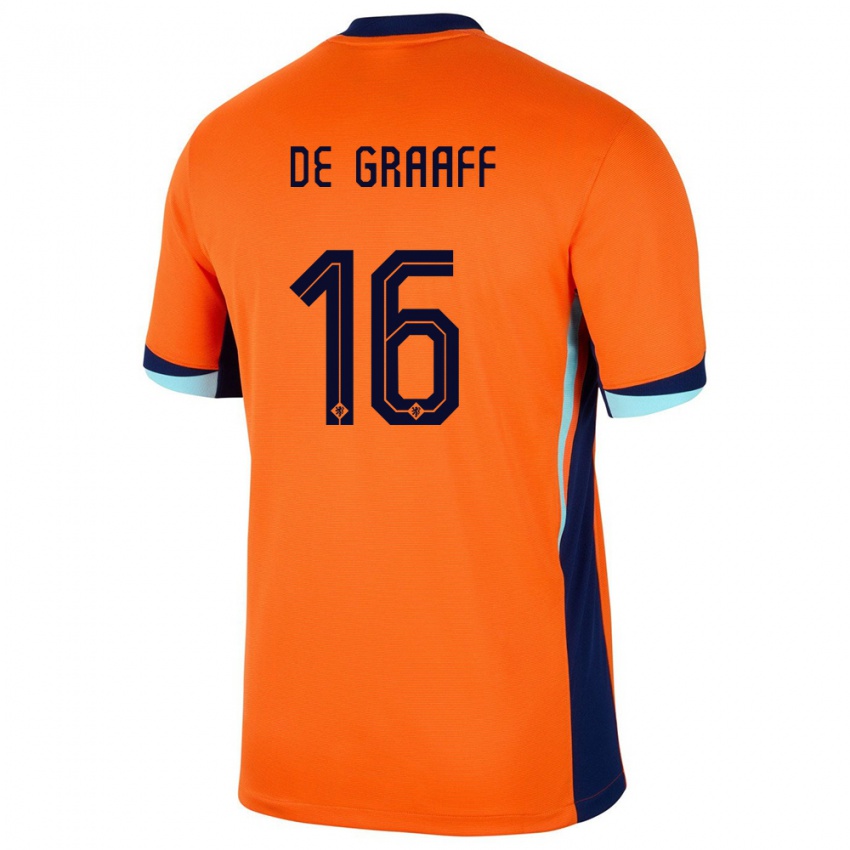 Niño Camiseta Países Bajos Tom De Graaff #16 Naranja 1ª Equipación 24-26 La Camisa Chile