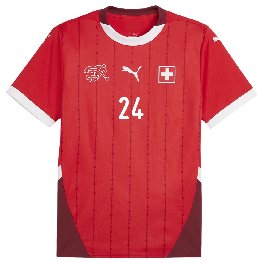 Niño Camiseta Suiza Becir Omeragic #24 Rojo 1ª Equipación 24-26 La Camisa Chile