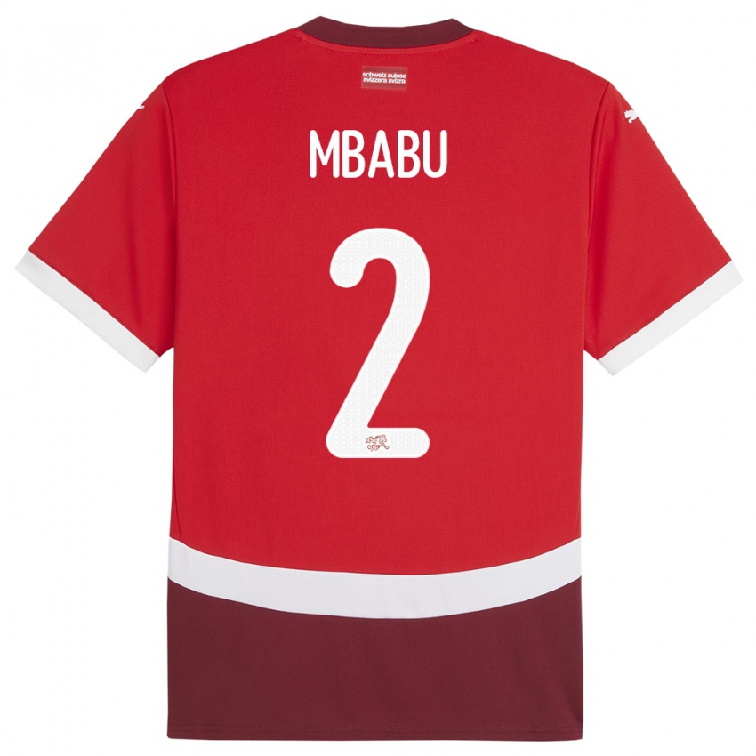 Niño Camiseta Suiza Kevin Mbabu #2 Rojo 1ª Equipación 24-26 La Camisa Chile