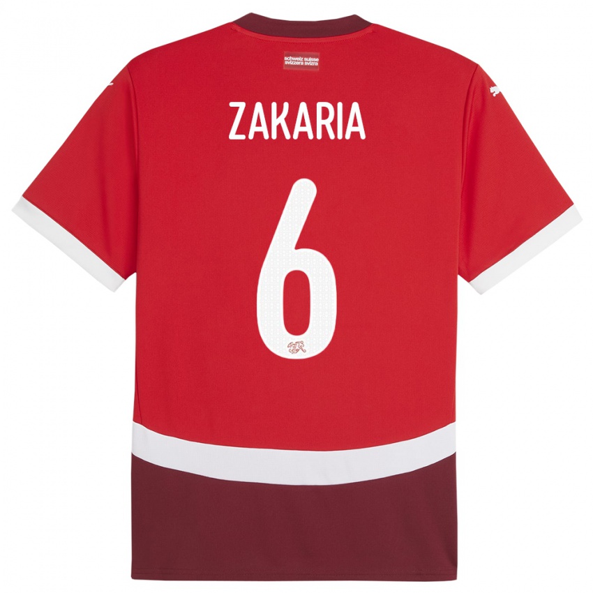 Niño Camiseta Suiza Denis Zakaria #6 Rojo 1ª Equipación 24-26 La Camisa Chile