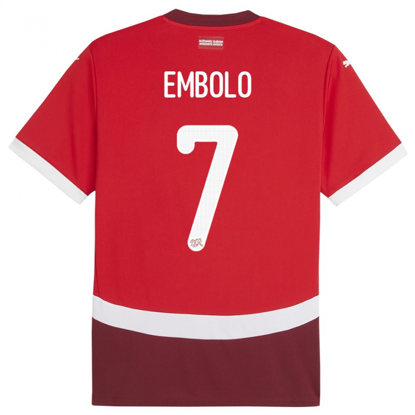 Niño Camiseta Suiza Breel Embolo #7 Rojo 1ª Equipación 24-26 La Camisa Chile