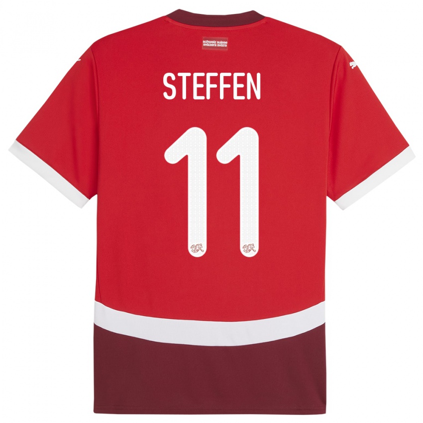 Niño Camiseta Suiza Renato Steffen #11 Rojo 1ª Equipación 24-26 La Camisa Chile