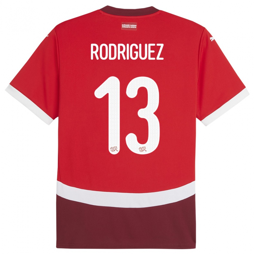 Niño Camiseta Suiza Ricardo Rodriguez #13 Rojo 1ª Equipación 24-26 La Camisa Chile