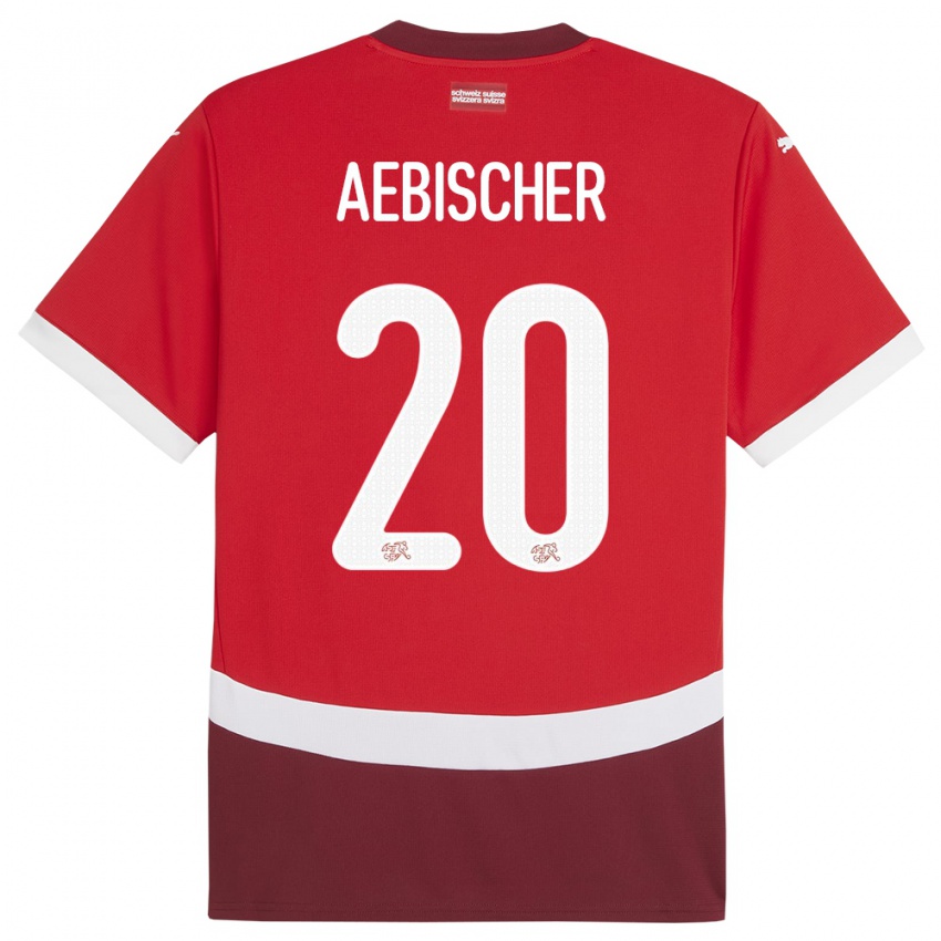 Niño Camiseta Suiza Michel Aebischer #20 Rojo 1ª Equipación 24-26 La Camisa Chile