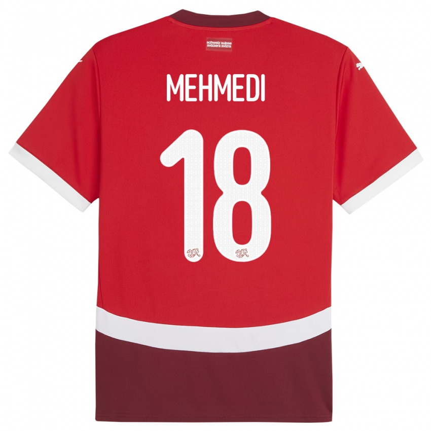 Niño Camiseta Suiza Admir Mehmedi #18 Rojo 1ª Equipación 24-26 La Camisa Chile