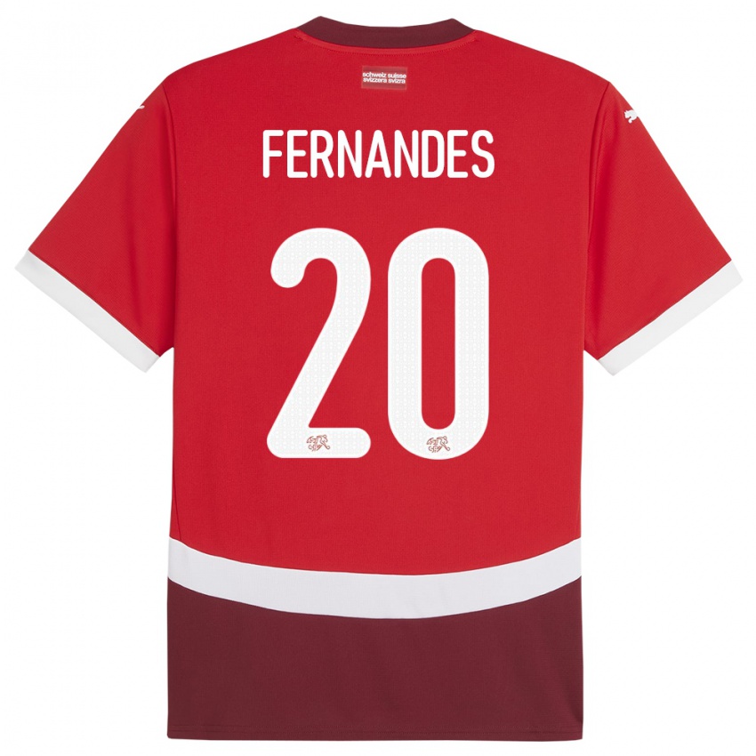 Niño Camiseta Suiza Edimilson Fernandes #20 Rojo 1ª Equipación 24-26 La Camisa Chile