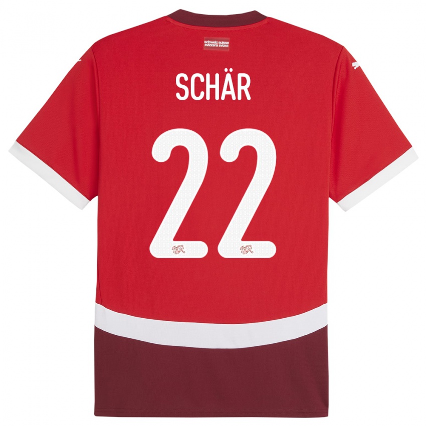 Niño Camiseta Suiza Fabian Schar #22 Rojo 1ª Equipación 24-26 La Camisa Chile