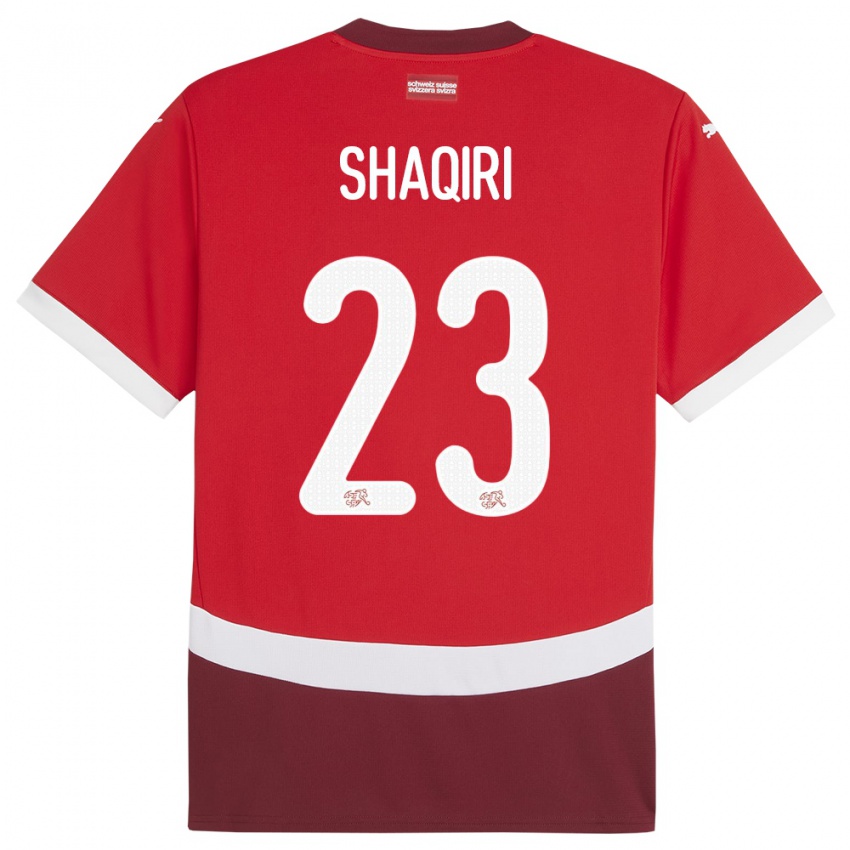 Niño Camiseta Suiza Xherdan Shaqiri #23 Rojo 1ª Equipación 24-26 La Camisa Chile