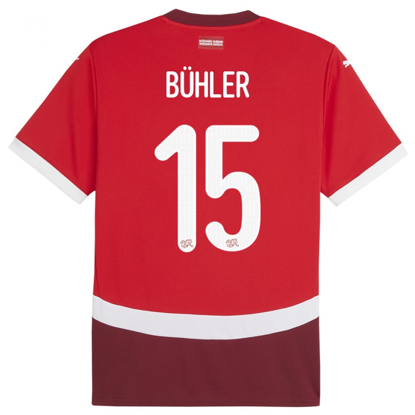 Niño Camiseta Suiza Luana Buhler #15 Rojo 1ª Equipación 24-26 La Camisa Chile