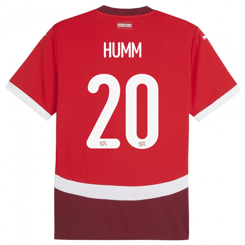 Niño Camiseta Suiza Fabienne Humm #20 Rojo 1ª Equipación 24-26 La Camisa Chile