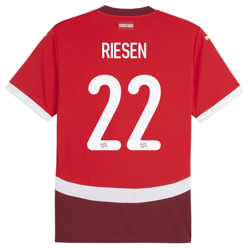 Niño Camiseta Suiza Nadine Riesen #22 Rojo 1ª Equipación 24-26 La Camisa Chile