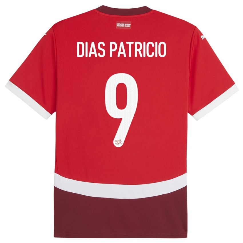 Niño Camiseta Suiza Alexandre Dias Patricio #9 Rojo 1ª Equipación 24-26 La Camisa Chile