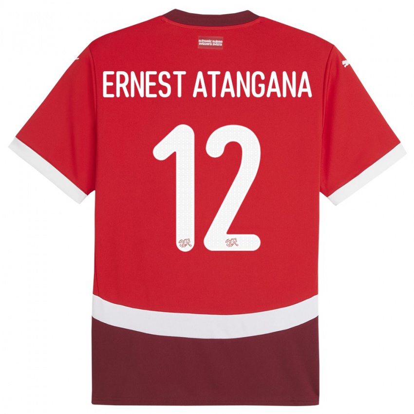 Niño Camiseta Suiza Brian Ernest Atangana #12 Rojo 1ª Equipación 24-26 La Camisa Chile