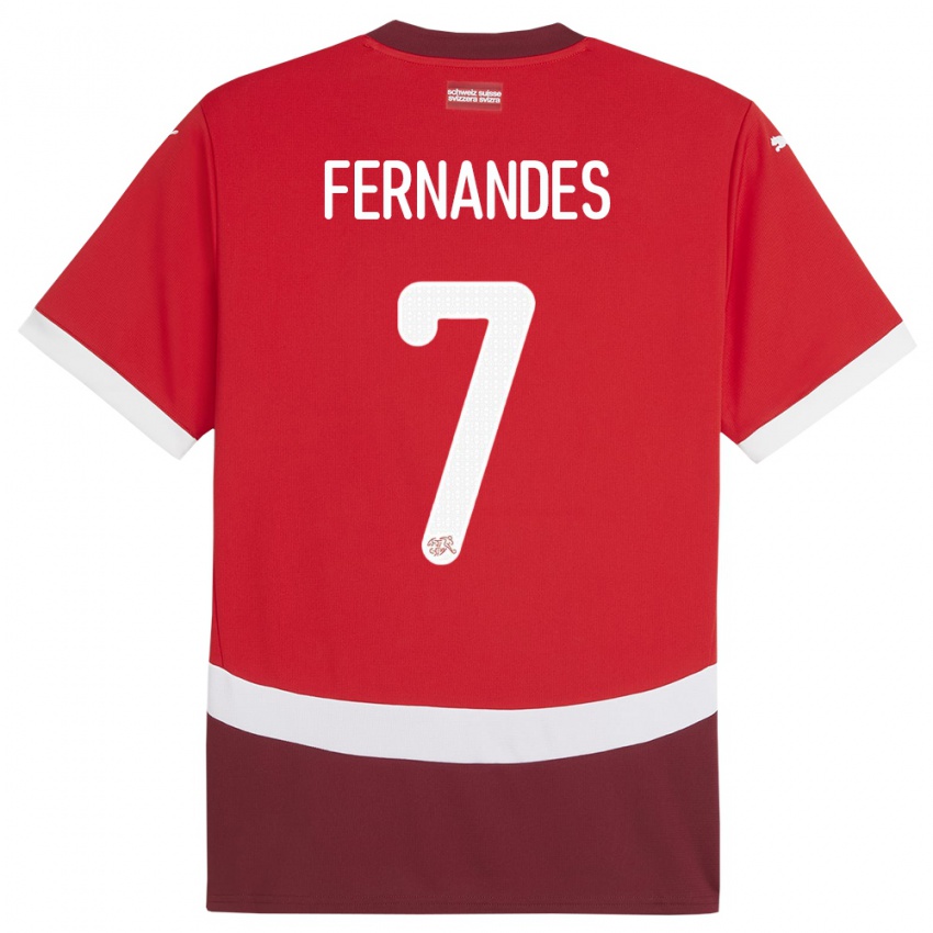 Niño Camiseta Suiza Ruben Fernandes #7 Rojo 1ª Equipación 24-26 La Camisa Chile