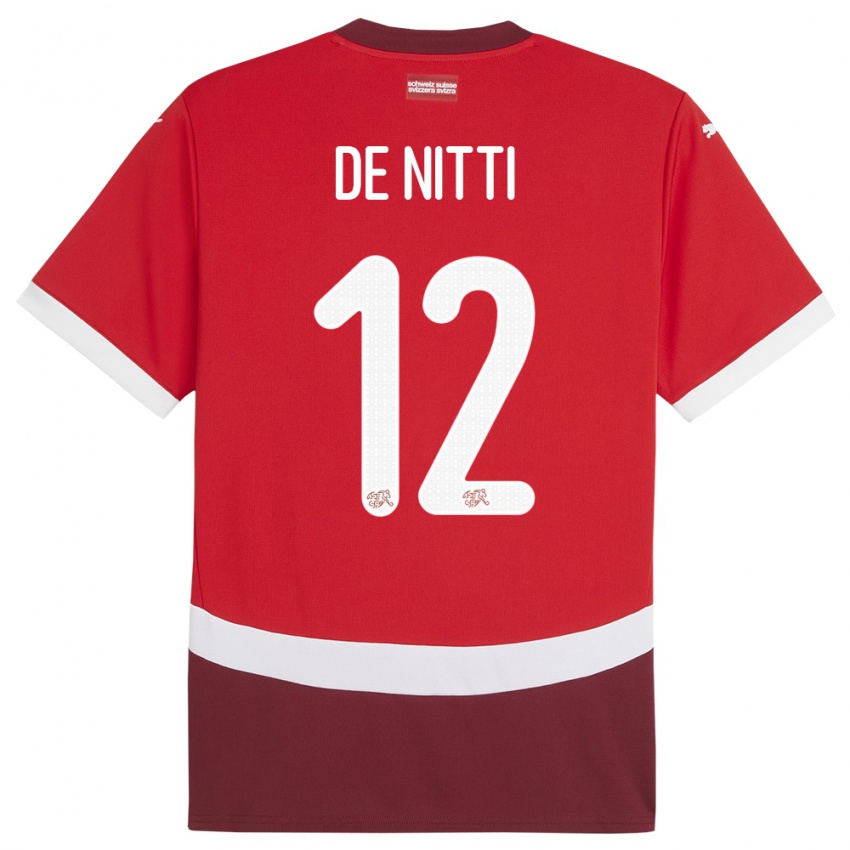 Niño Camiseta Suiza Gianni De Nitti #12 Rojo 1ª Equipación 24-26 La Camisa Chile