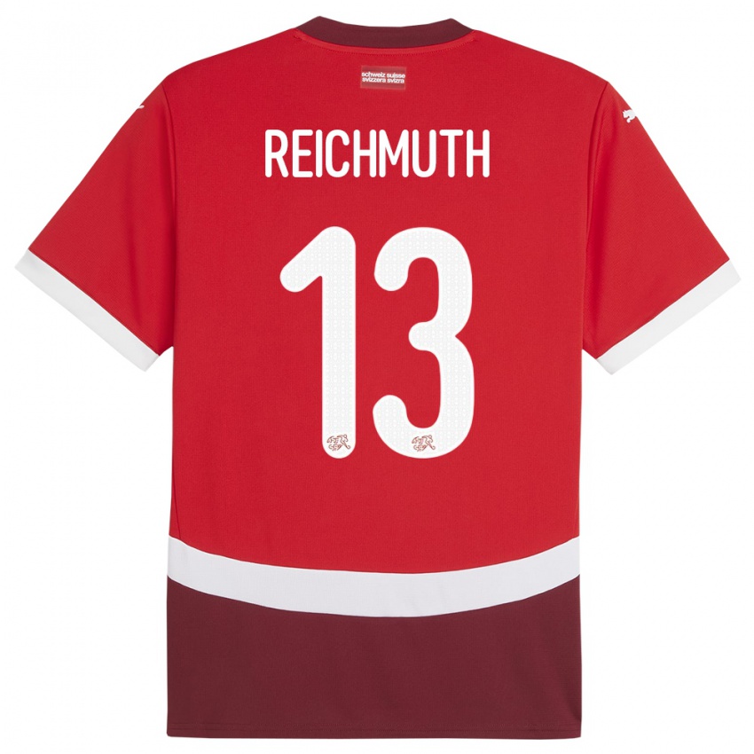 Niño Camiseta Suiza Miguel Reichmuth #13 Rojo 1ª Equipación 24-26 La Camisa Chile