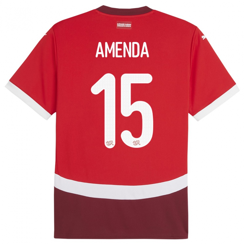 Niño Camiseta Suiza Aurele Amenda #15 Rojo 1ª Equipación 24-26 La Camisa Chile