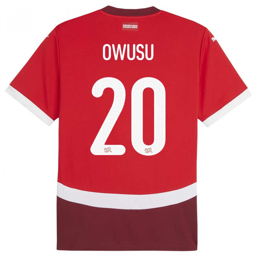 Niño Camiseta Suiza Tyron Owusu #20 Rojo 1ª Equipación 24-26 La Camisa Chile