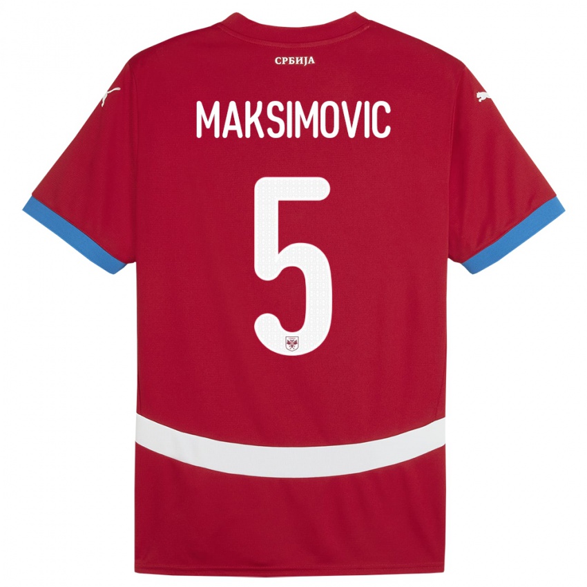 Niño Camiseta Serbia Nemanja Maksimovic #5 Rojo 1ª Equipación 24-26 La Camisa Chile