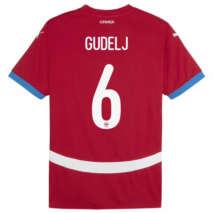 Niño Camiseta Serbia Nemanja Gudelj #6 Rojo 1ª Equipación 24-26 La Camisa Chile