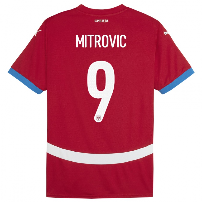 Niño Camiseta Serbia Aleksandar Mitrovic #9 Rojo 1ª Equipación 24-26 La Camisa Chile