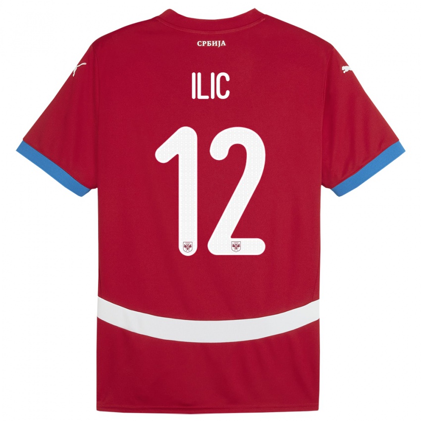 Niño Camiseta Serbia Marko Ilic #12 Rojo 1ª Equipación 24-26 La Camisa Chile