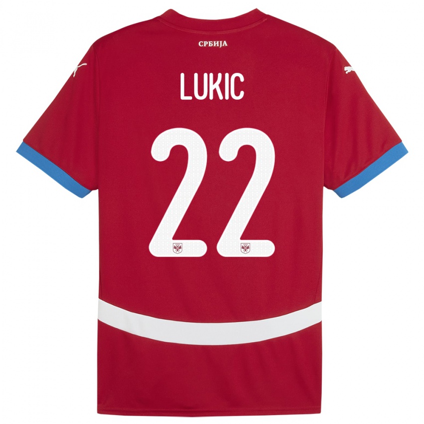 Niño Camiseta Serbia Sasa Lukic #16 Rojo 1ª Equipación 24-26 La Camisa Chile