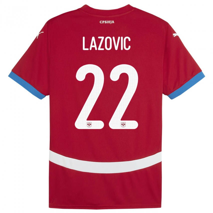 Niño Camiseta Serbia Darko Lazovic #22 Rojo 1ª Equipación 24-26 La Camisa Chile