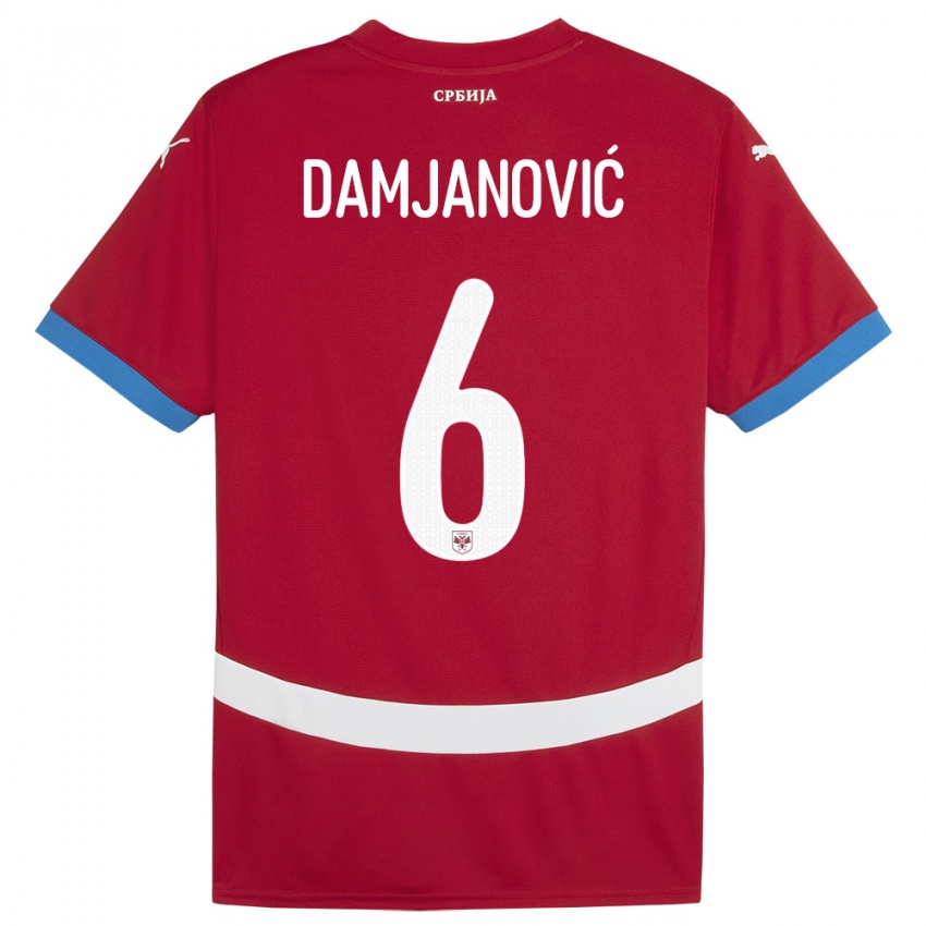 Niño Camiseta Serbia Nevena Damjanovic #6 Rojo 1ª Equipación 24-26 La Camisa Chile