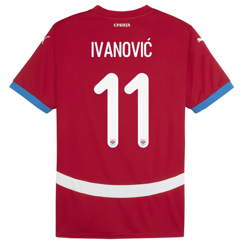 Niño Camiseta Serbia Miljana Ivanovic #11 Rojo 1ª Equipación 24-26 La Camisa Chile