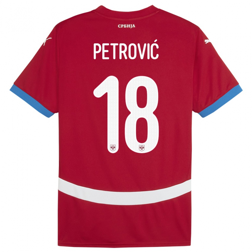 Niño Camiseta Serbia Emilija Petrovic #18 Rojo 1ª Equipación 24-26 La Camisa Chile