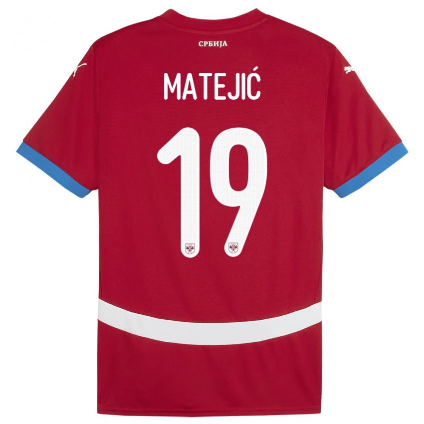 Niño Camiseta Serbia Nina Matejic #19 Rojo 1ª Equipación 24-26 La Camisa Chile