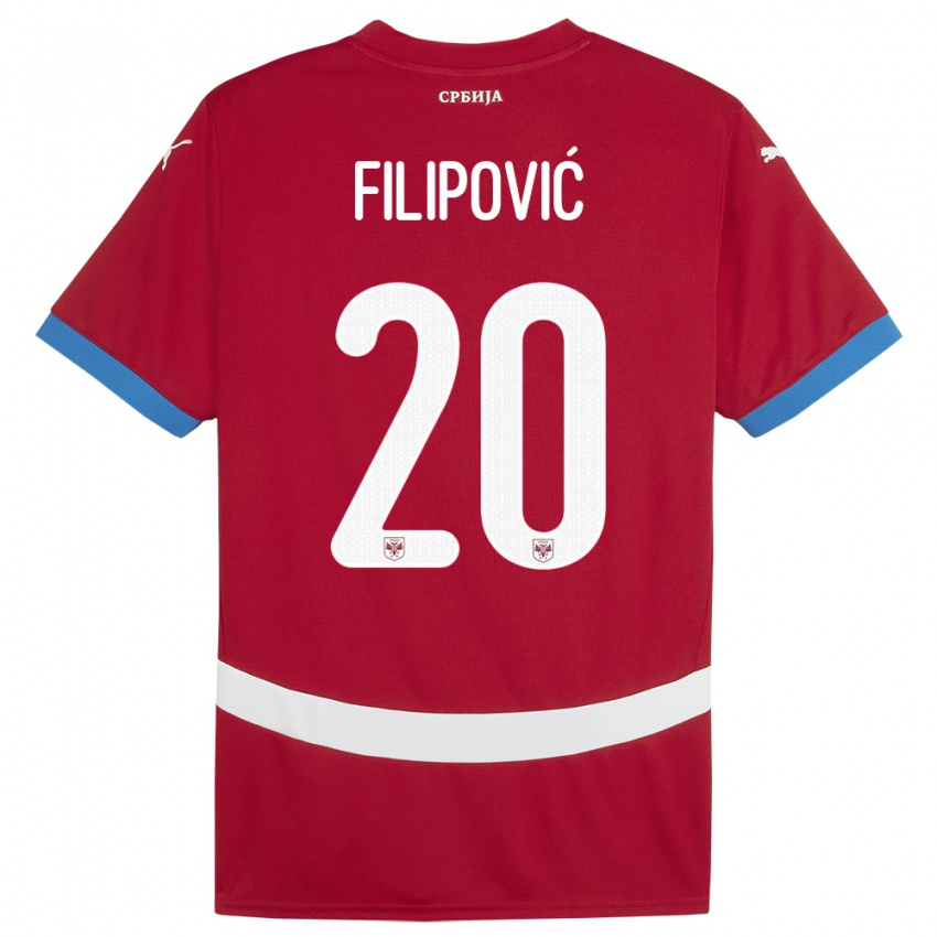 Niño Camiseta Serbia Tijana Filipovic #20 Rojo 1ª Equipación 24-26 La Camisa Chile