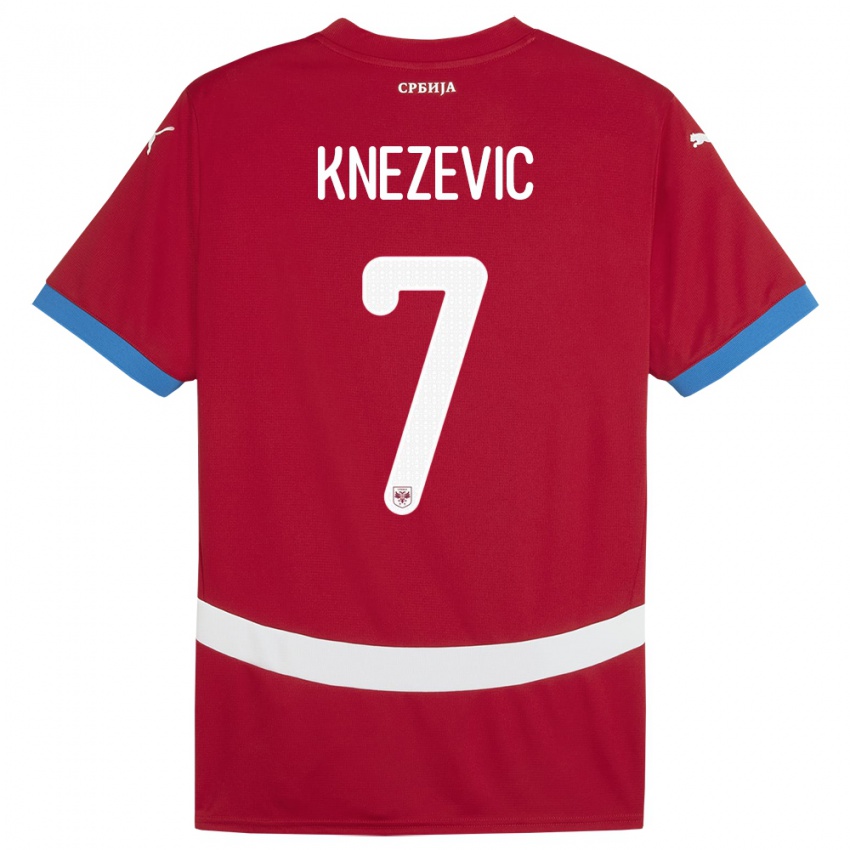 Niño Camiseta Serbia Nikola Knezevic #7 Rojo 1ª Equipación 24-26 La Camisa Chile