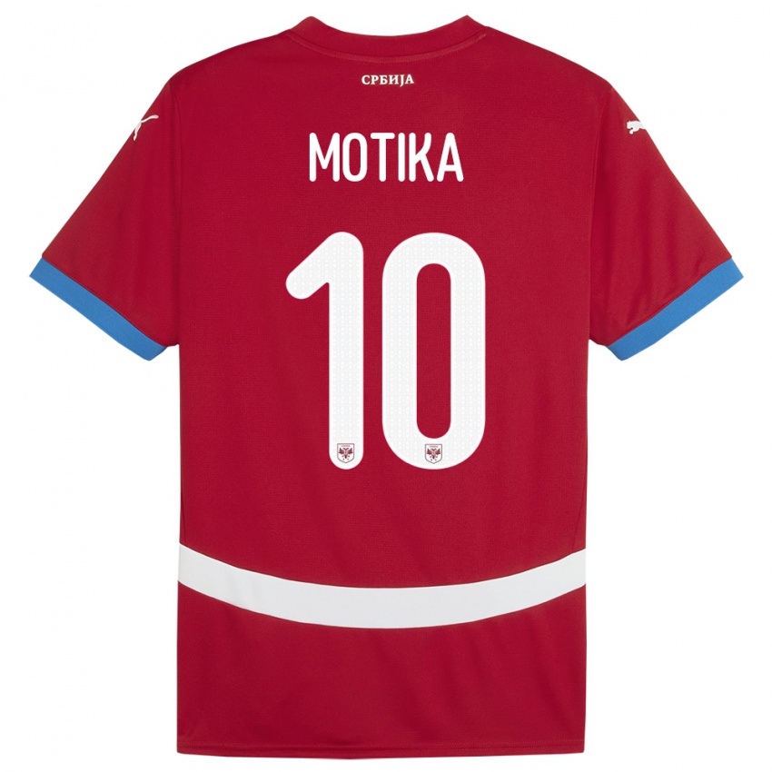 Niño Camiseta Serbia Nemanja Motika #10 Rojo 1ª Equipación 24-26 La Camisa Chile