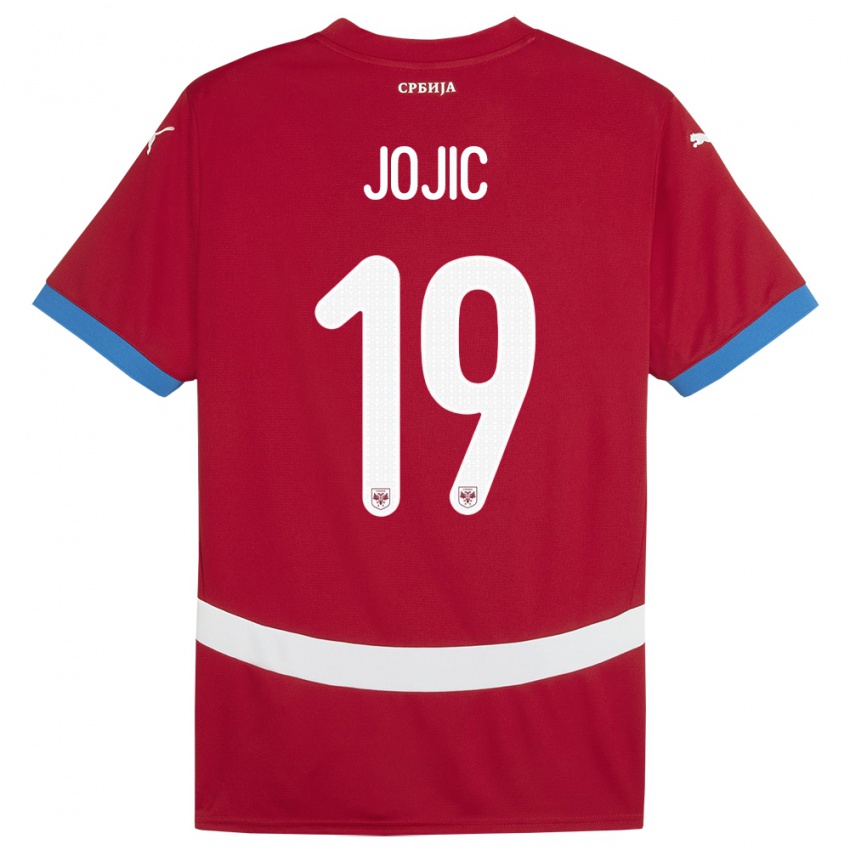 Niño Camiseta Serbia Nikola Jojic #19 Rojo 1ª Equipación 24-26 La Camisa Chile