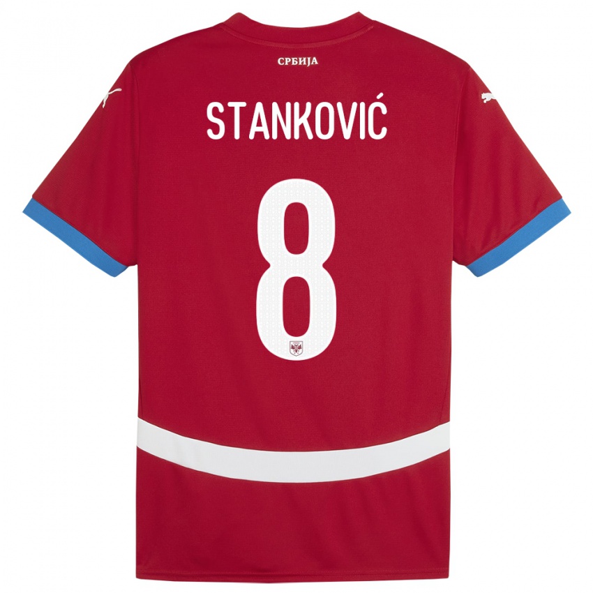 Niño Camiseta Serbia Aleksandar Stankovic #8 Rojo 1ª Equipación 24-26 La Camisa Chile