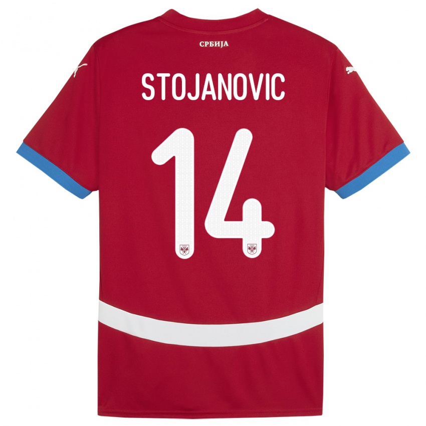 Niño Camiseta Serbia Matija Stojanovic #14 Rojo 1ª Equipación 24-26 La Camisa Chile