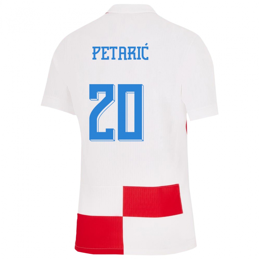 Niño Camiseta Croacia Nika Petaric #20 Blanco Rojo 1ª Equipación 24-26 La Camisa Chile