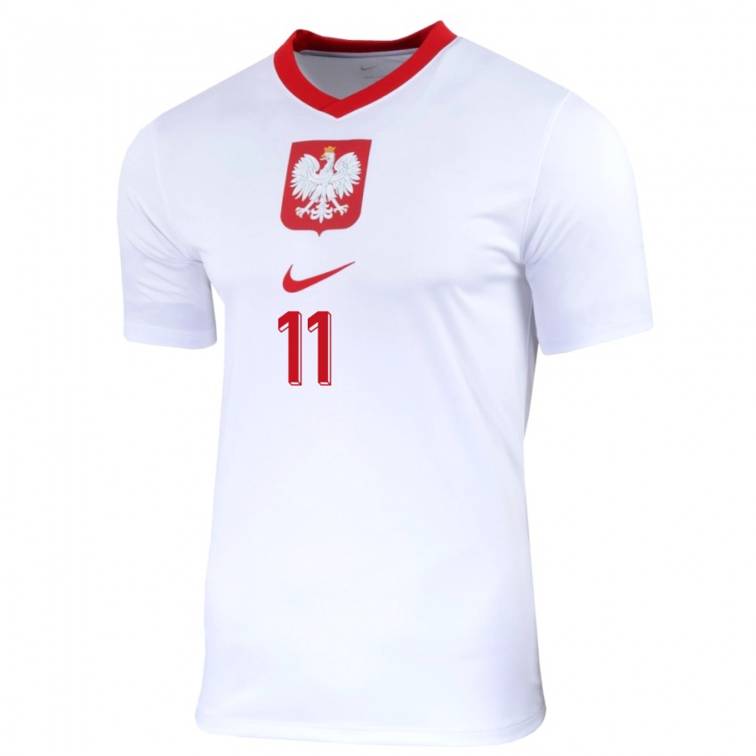 Niño Camiseta Polonia Jakub Antczak #11 Blanco 1ª Equipación 24-26 La Camisa Chile