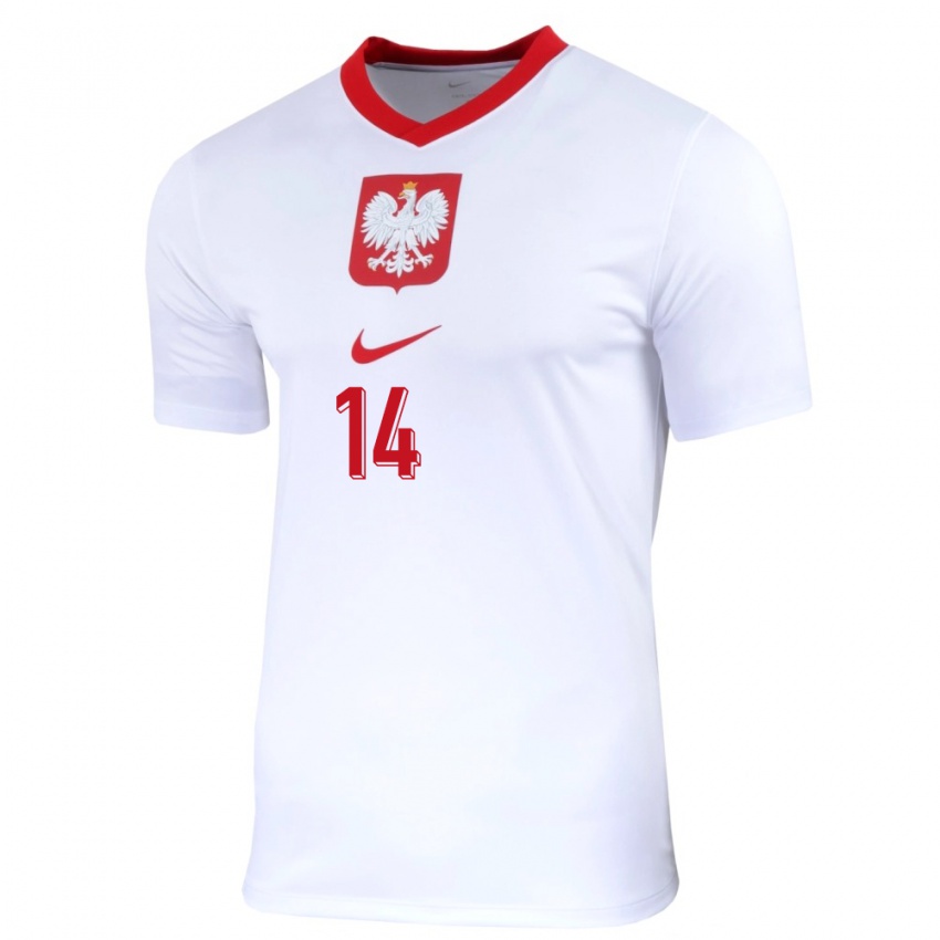 Niño Camiseta Polonia Dominika Grabowska #14 Blanco 1ª Equipación 24-26 La Camisa Chile