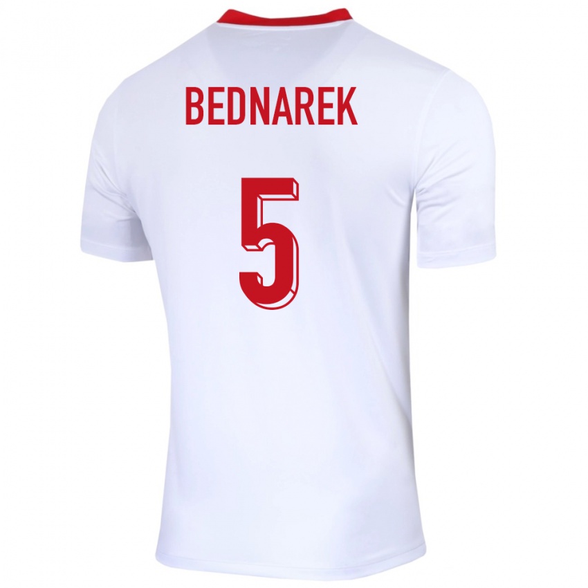 Niño Camiseta Polonia Jan Bednarek #5 Blanco 1ª Equipación 24-26 La Camisa Chile