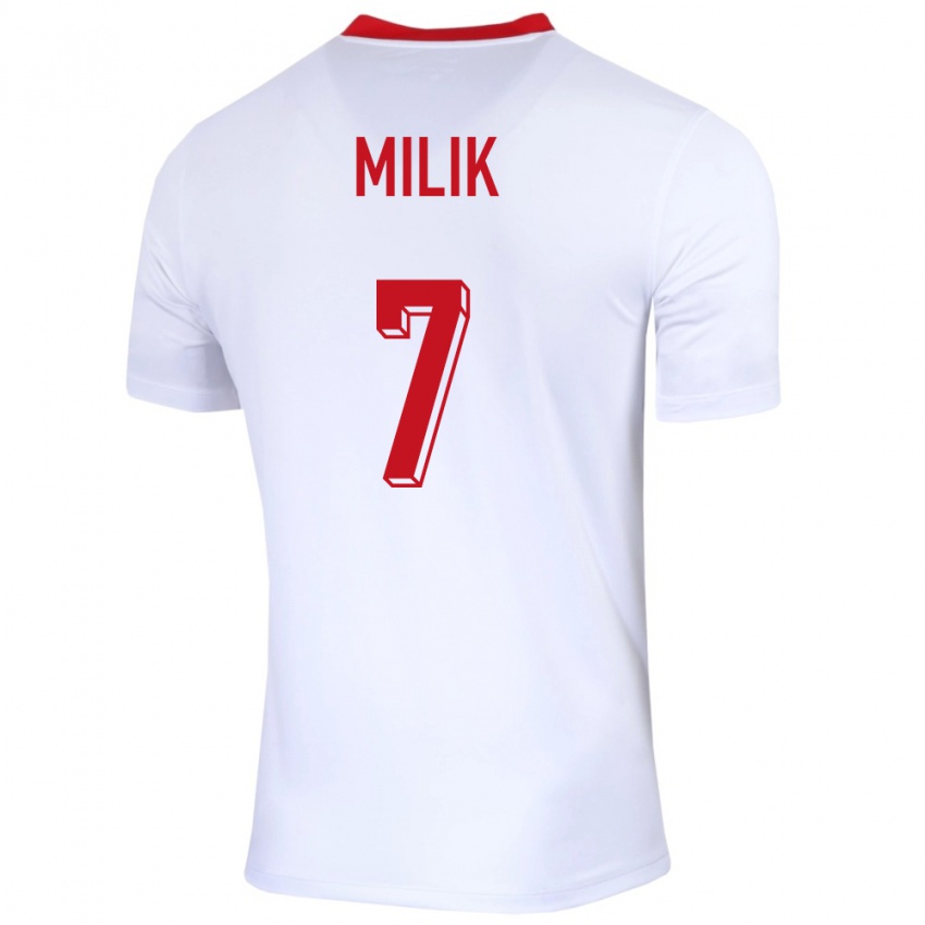 Niño Camiseta Polonia Arkadiusz Milik #7 Blanco 1ª Equipación 24-26 La Camisa Chile
