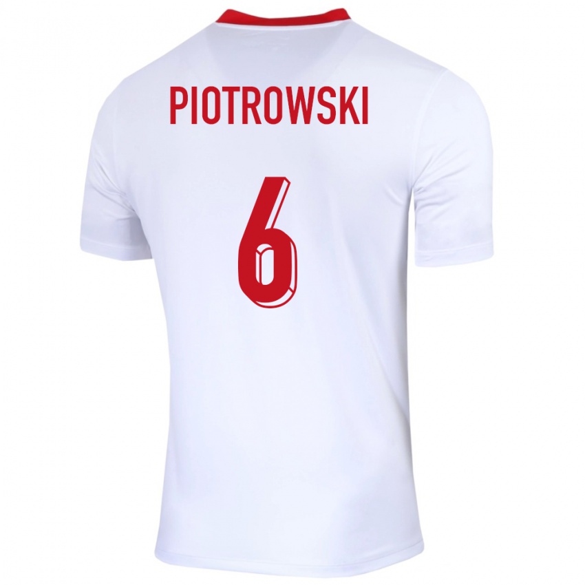 Niño Camiseta Polonia Jakub Piotrowski #6 Blanco 1ª Equipación 24-26 La Camisa Chile