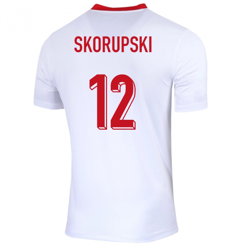 Niño Camiseta Polonia Lukasz Skorupski #12 Blanco 1ª Equipación 24-26 La Camisa Chile