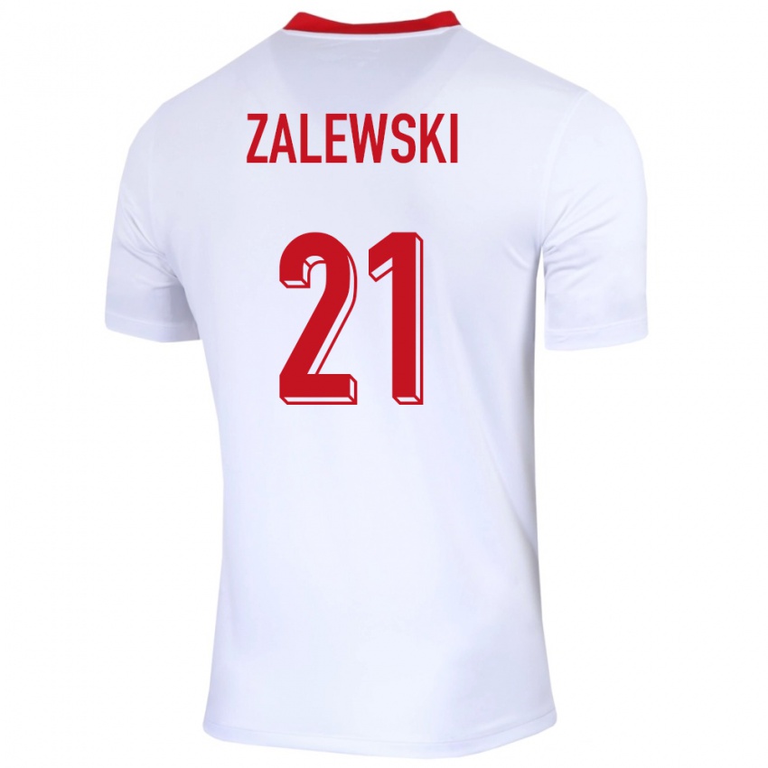 Niño Camiseta Polonia Nicola Zalewski #21 Blanco 1ª Equipación 24-26 La Camisa Chile